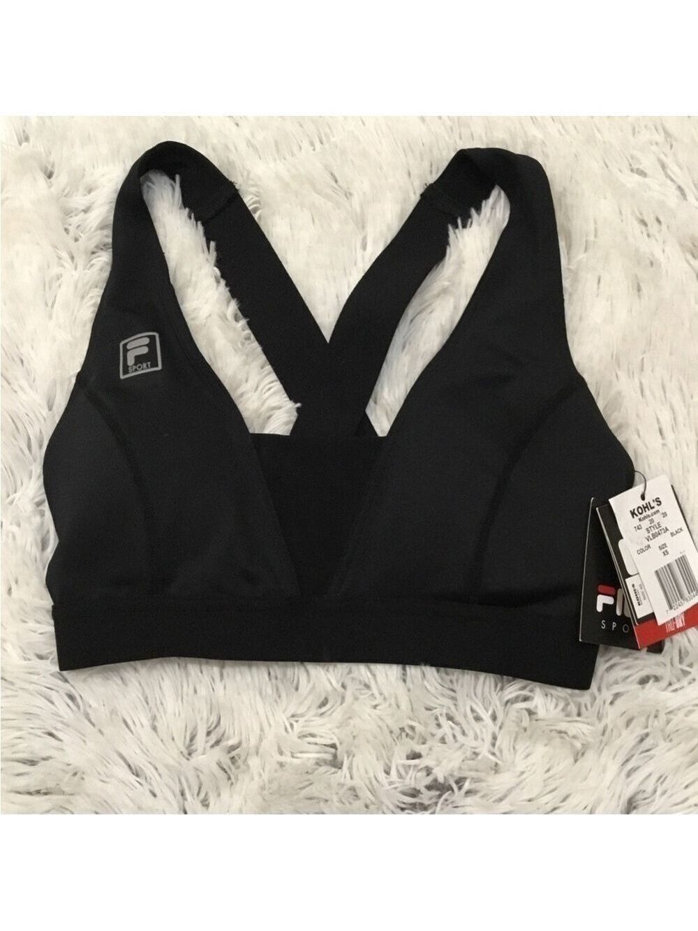 Fila Sport black workout cross back sport bra Woman’s size XS NWT